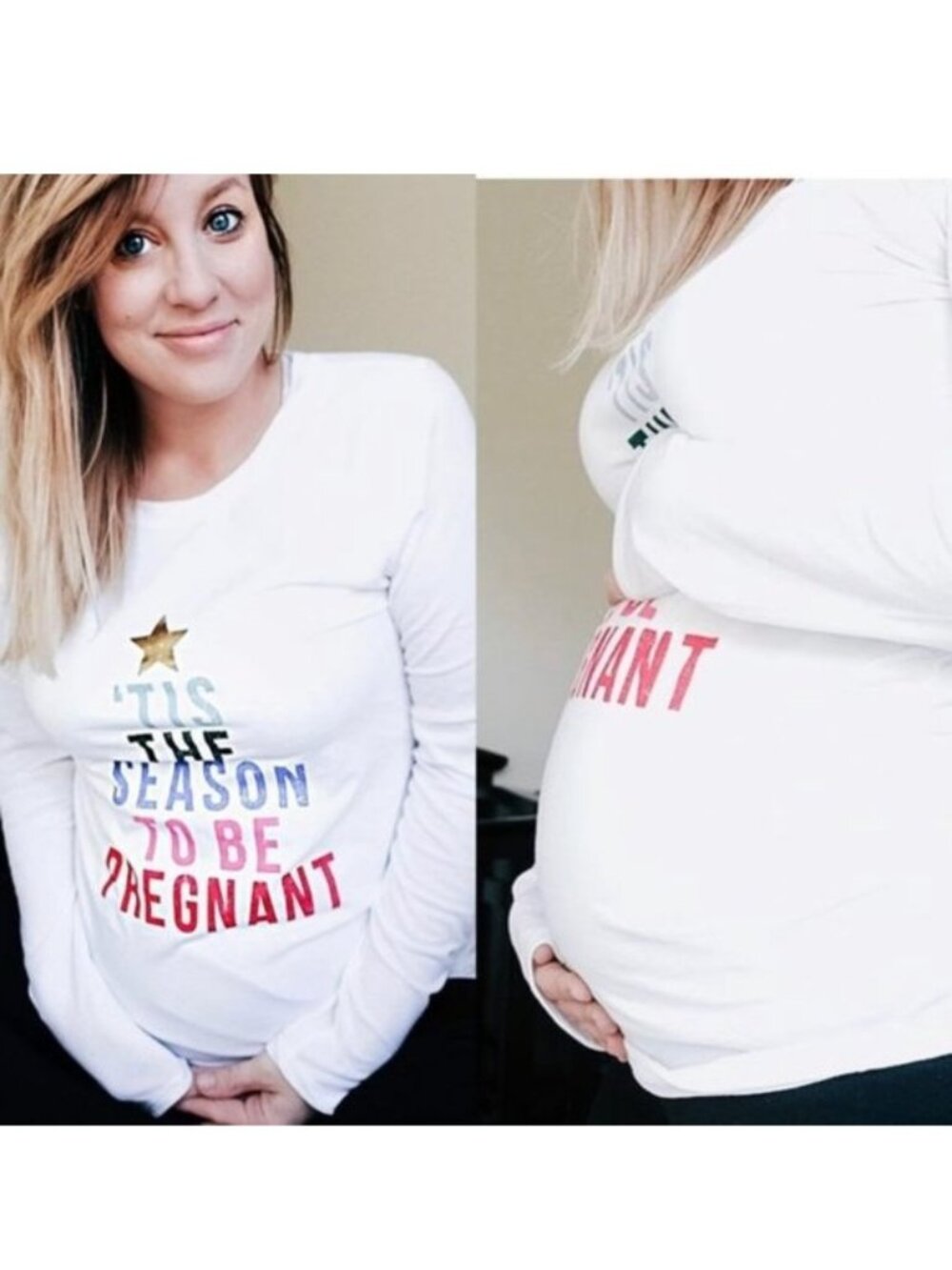 Motherhood Maternity | "Tis The Season To Be Pregnant" Tee | Size Extra Small